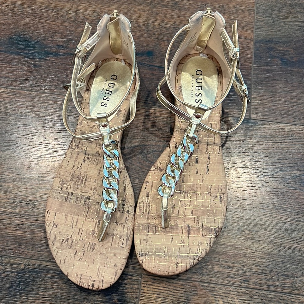 Guess Chain Thong Sandal, Gold